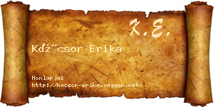 Kácsor Erika névjegykártya