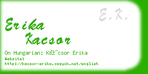 erika kacsor business card